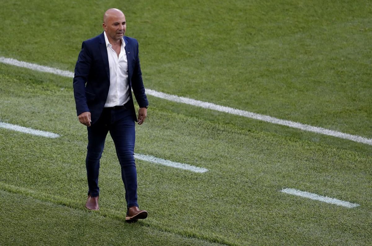 Jorge Sampaoli, durante el partido Argentina-Islandia. Jorge Sampaoli, durante el partido Argentina-Islandia.