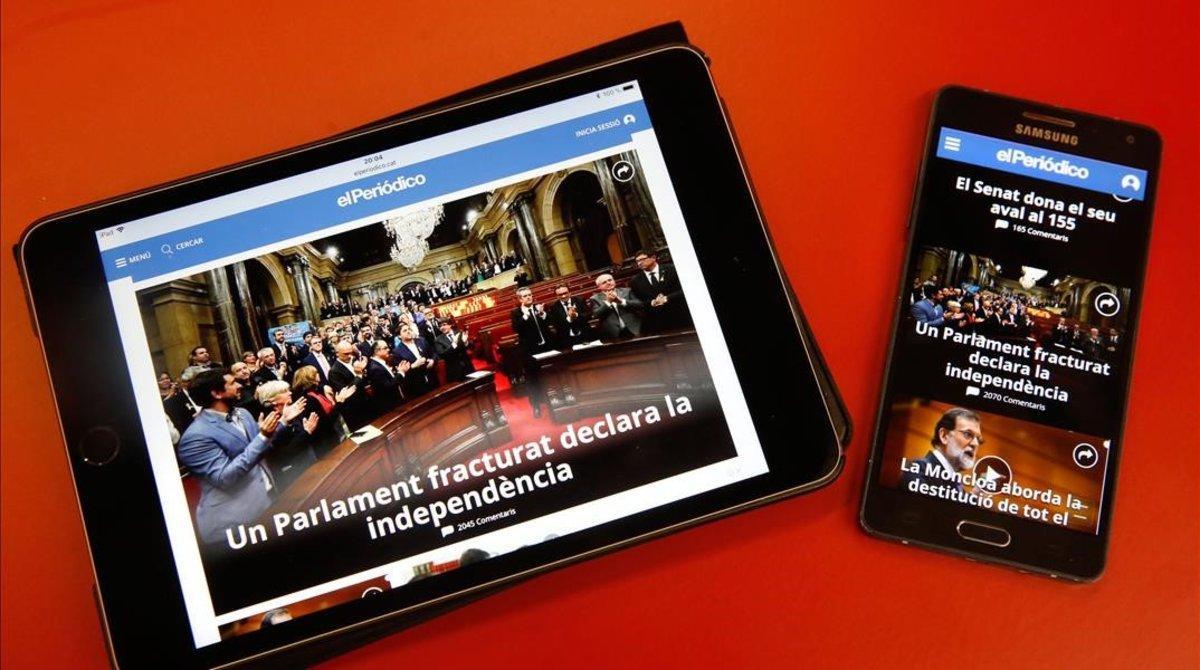 ’El Periódico de Catalunya’ en su aplicación para tablet y móvil.