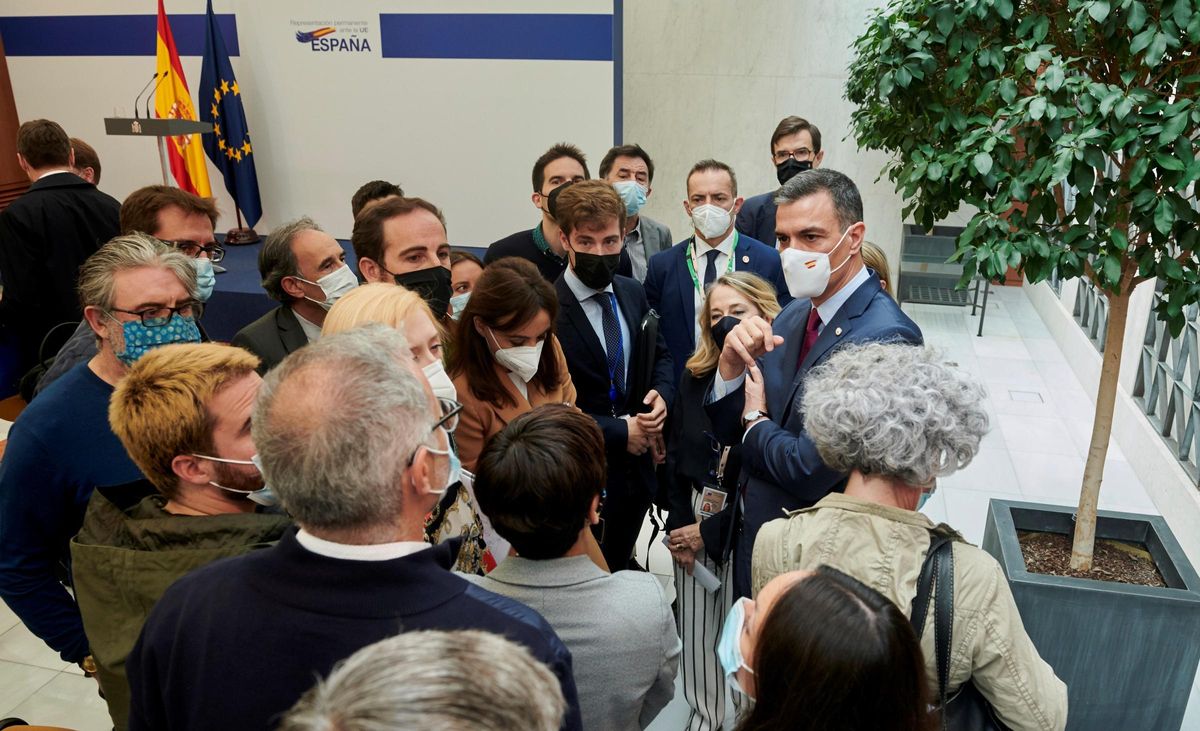 El presidente del Gobierno, Pedro Sánchez, durante una rueda de prensa tras el Consejo Europeo del pasado mes de junio en Bruselas. El presidente del Gobierno, Pedro Sánchez, durante una rueda de prensa tras el Consejo Europeo del pasado mes de junio en Bruselas.