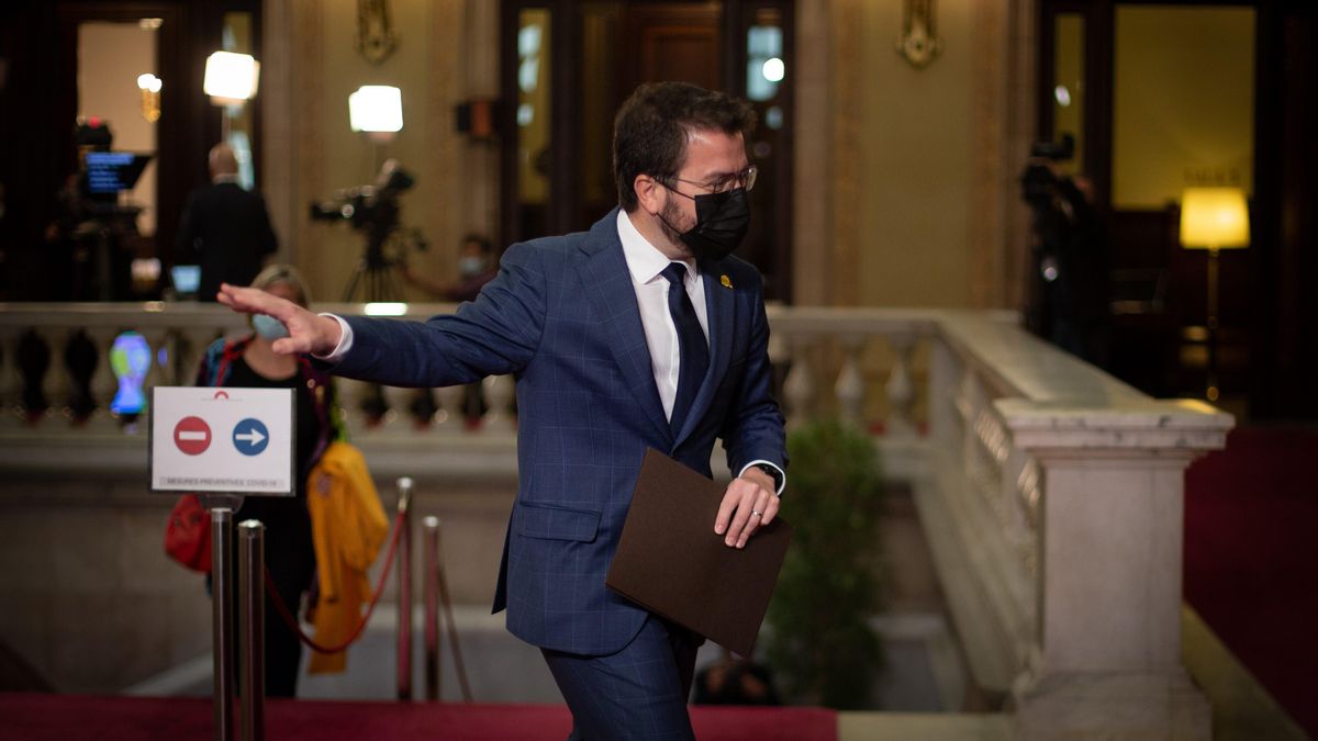 Pere Aragonès, tras la segunda sesión del debate de investidura. Pere Aragonès, tras la segunda sesión del debate de investidura.