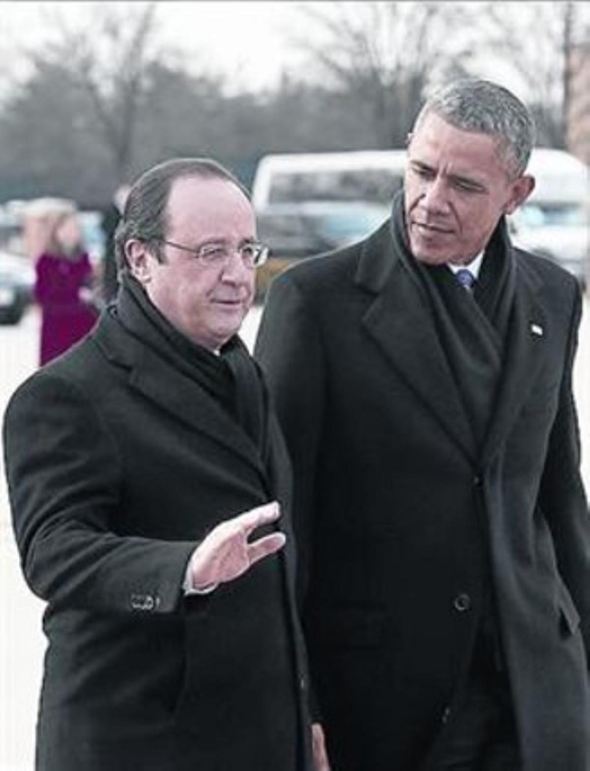 Hollande y Obama, ayer en Washington.