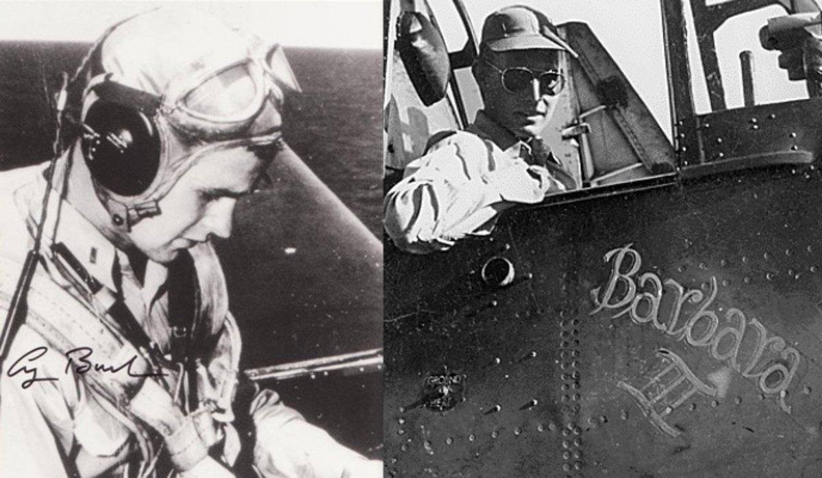 Bush, en su época como piloto de bombardero, durante la Segunda Guerra Mundial. Bush, en su época como piloto de bombardero, durante la Segunda Guerra Mundial.