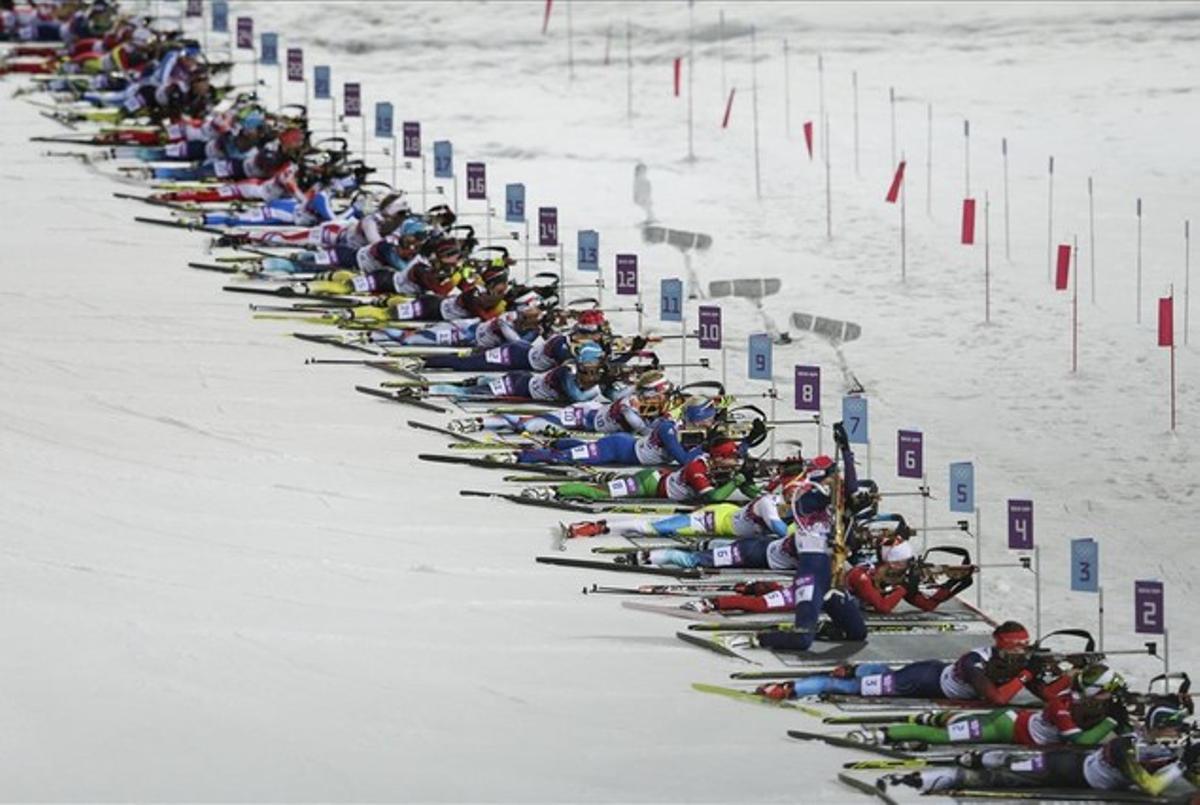 Competición de biatlón en los Juegos Olímpicos de Invierno de Sochi.