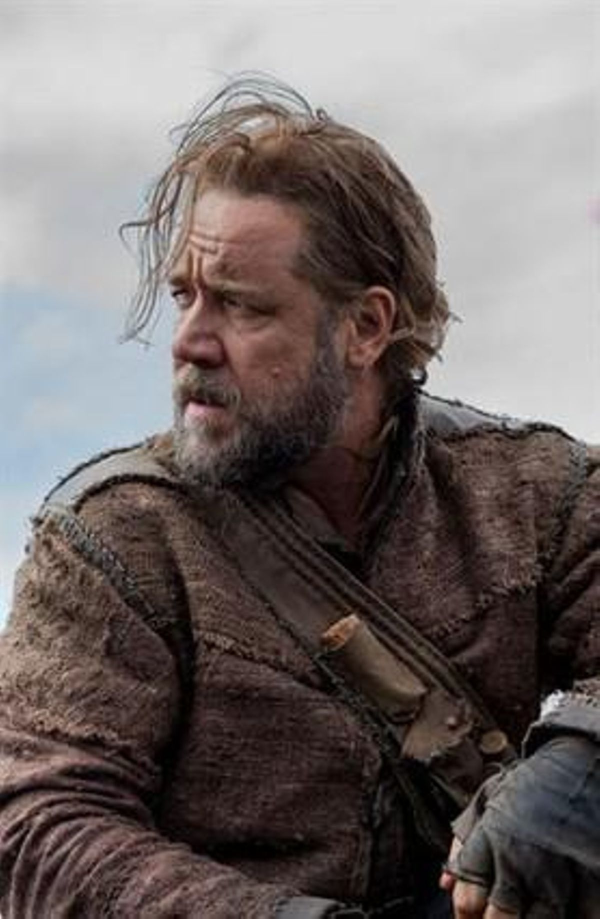 Russell Crowe, caracterizado de Noé. Russell Crowe, caracterizado de Noé.