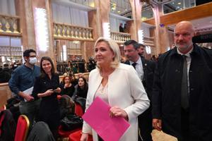 Marine le Pen el miércoles 13 de abril en París.