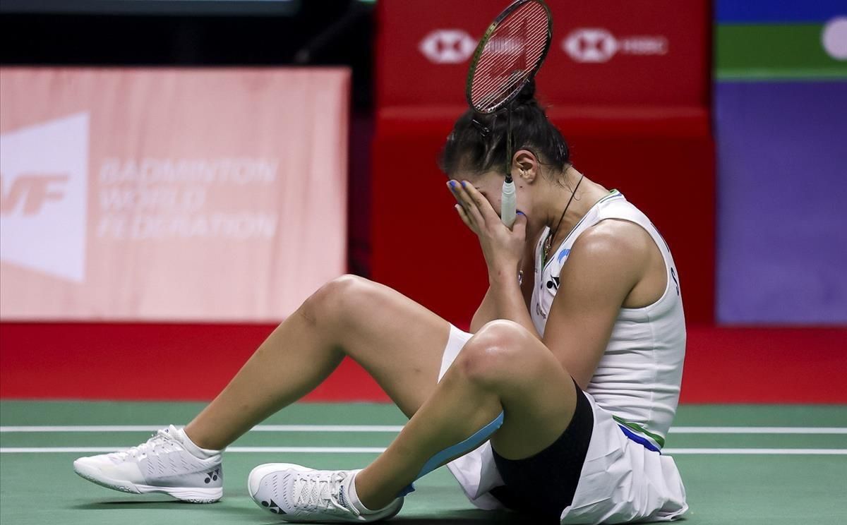Carolina Marín, emocionada, después de proclamarse campeona del Abierto de Tailandia, en Bangkok. Carolina Marín, emocionada, después de proclamarse campeona del Abierto de Tailandia, en Bangkok.