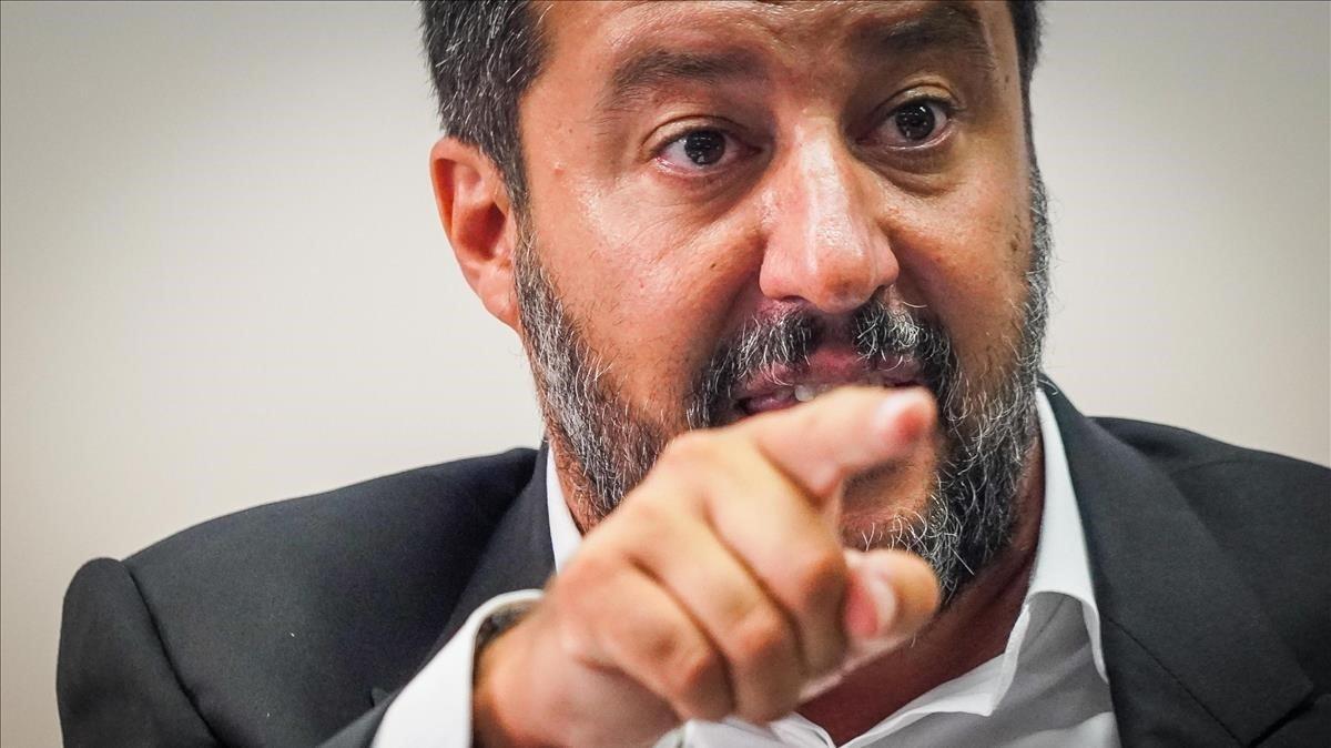 El ministro del Interior italiano, Matteo Salvini, en una rueda de prensa el pasado 15 de agosto.