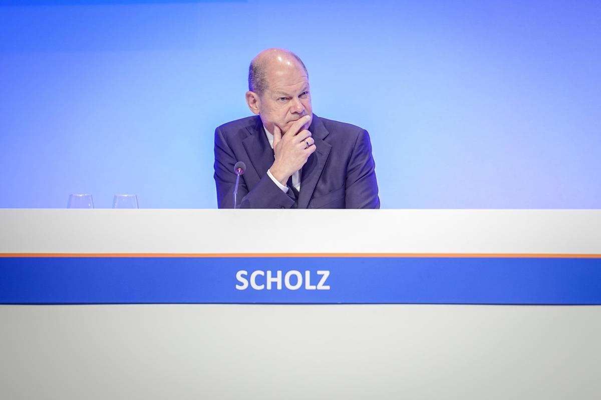 22 May 2023, Berlin: German Chancellor Olaf Scholz takes part in the Business Day 2023 Values, Prosperity, Cohesion of the Economic Council of the Christian Democratic Union of Germany (CDU). Photo: Kay Nietfeld/dpa