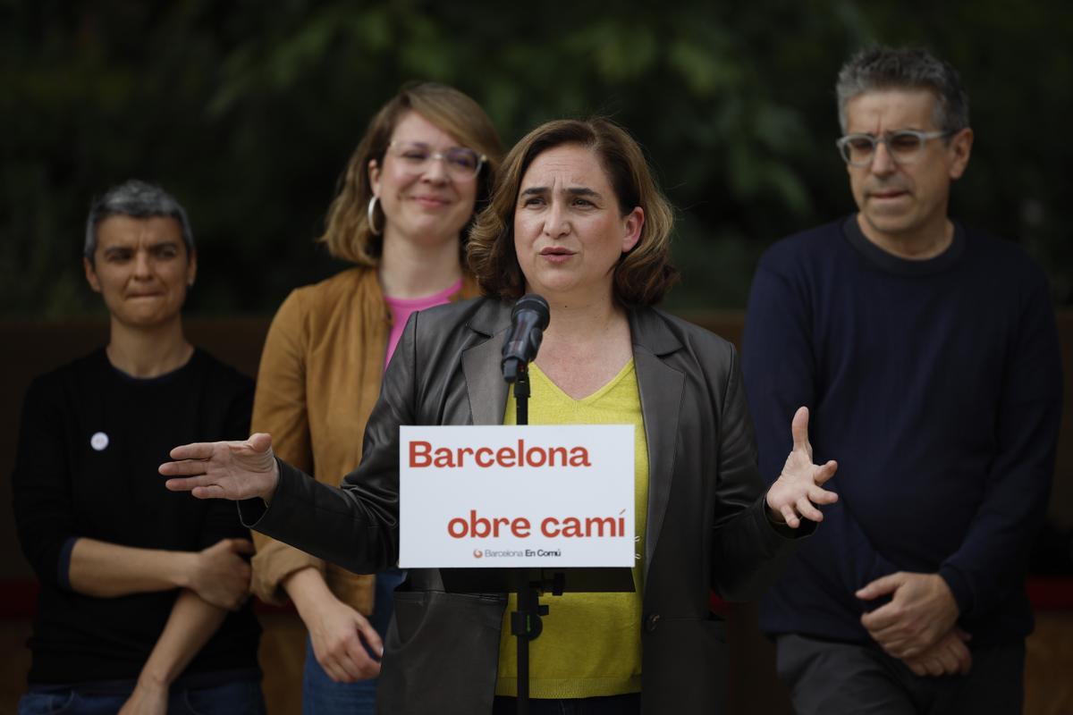 Colau, en el acto de presentación de su lema de campaña, este domingo.