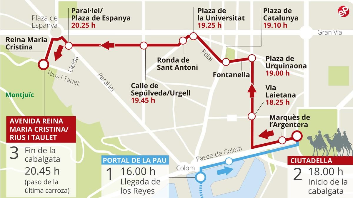 Así será la cabalgata de los Reyes Magos en Barcelona Así será la cabalgata de los Reyes Magos en Barcelona