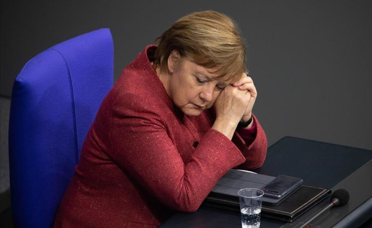 Angela Merkel, en el Parlamento alemán.
