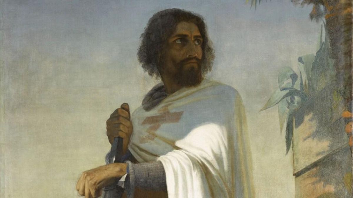 Retrato idealizado de Hugo de Payens, primer Gran Maestre de la Orden del Temple, pintado por Heri Lehmann en el siglo XIX. Retrato idealizado de Hugo de Payens, primer Gran Maestre de la Orden del Temple, pintado por Heri Lehmann en el siglo XIX.