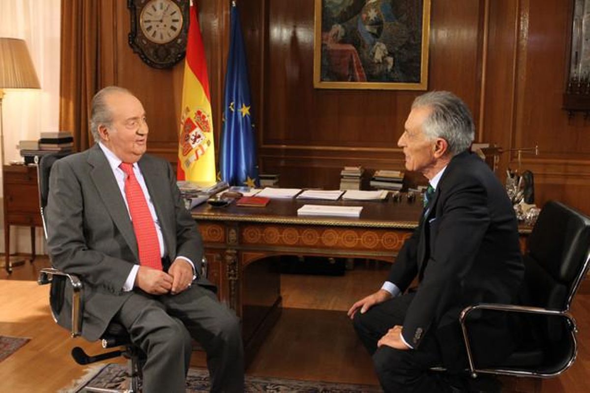 El Rey y Hermida, en la entrevista de TVE del 4 de enero. El Rey y Hermida, en la entrevista de TVE del 4 de enero.