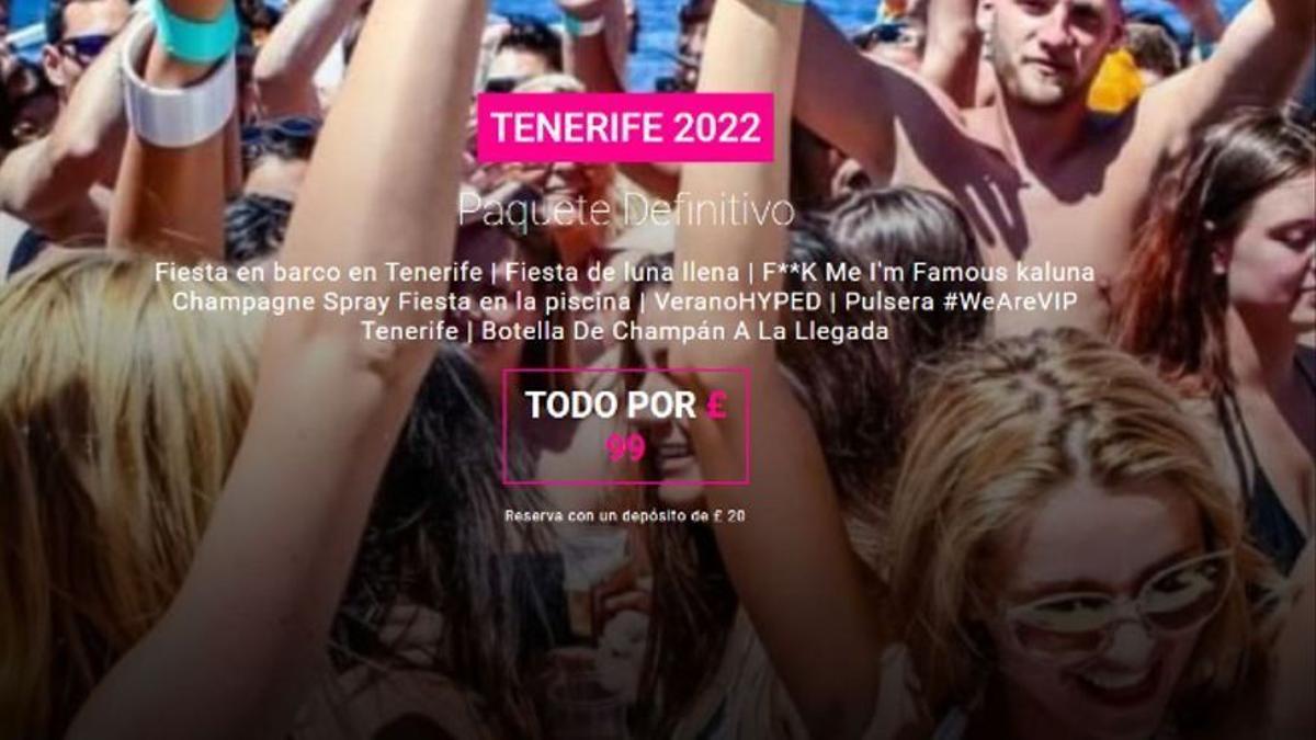 Eventos "traviesos" y "cócteles de sexo" en la playa, el reclamo de una agencia para vender viajes a Tenerife
