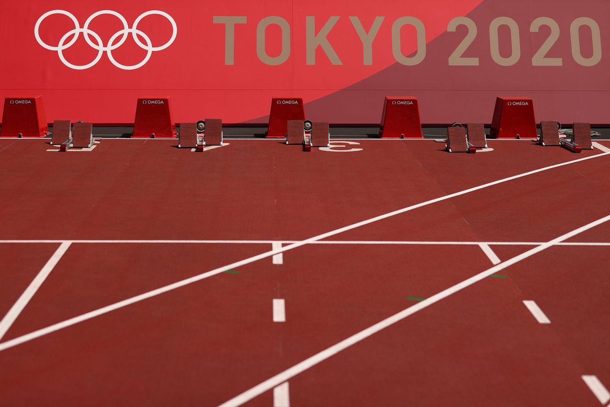 Aspecto de la pista del Estadio Olímpico de Tokio. Aspecto de la pista del Estadio Olímpico de Tokio.