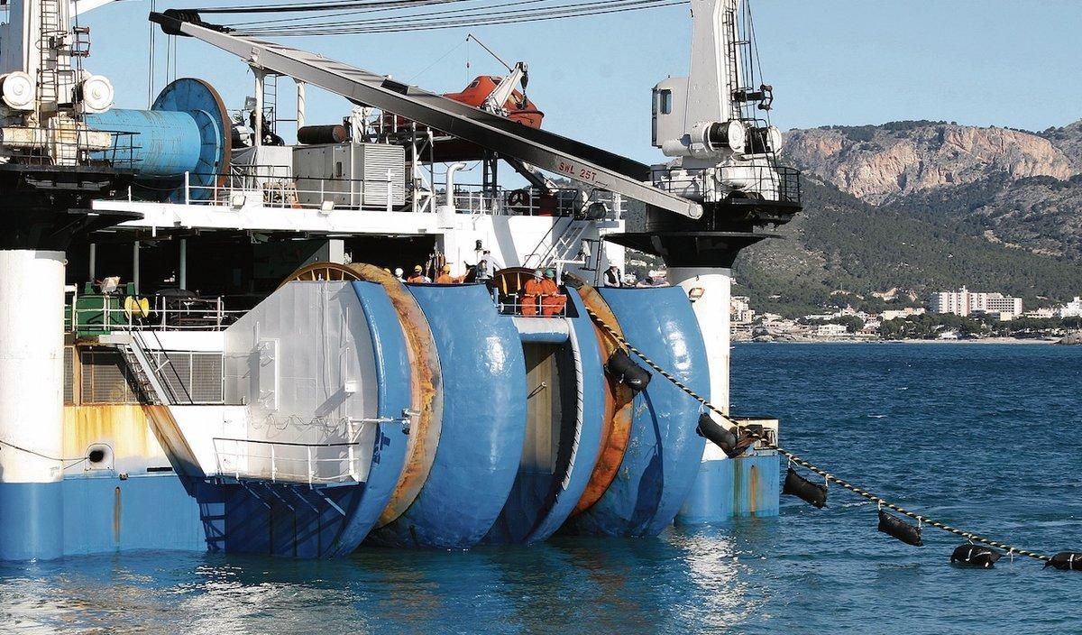 Cable submarino. Obras de conexión eléctrica entre la península y las Islas Baleares. Cable submarino. Obras de conexión eléctrica entre la península y las Islas Baleares.