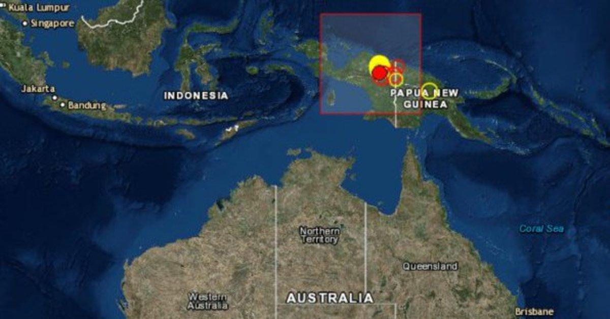 La zona del sismo en Nueva Guinea en Indonesia.