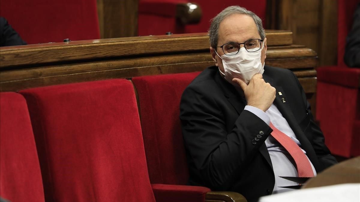 Quim Torra, en el Parlament. Quim Torra, en el Parlament.