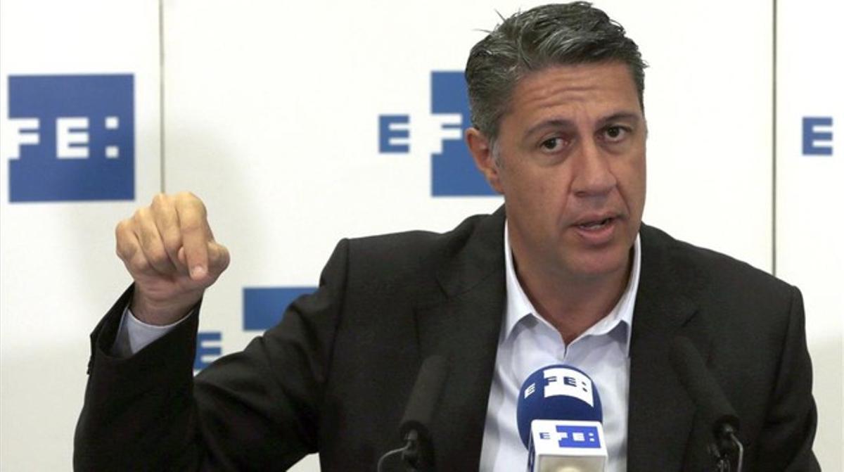 El candidato del PPC al 27-S, Xavier García Albiol, este lunes, 21 de septiembre, en la agencia Efe.