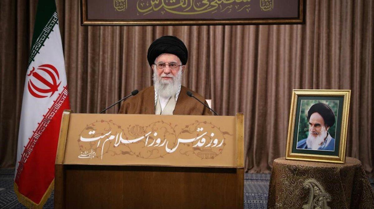 El ayatolá Alí Jamenei durante su discurso.