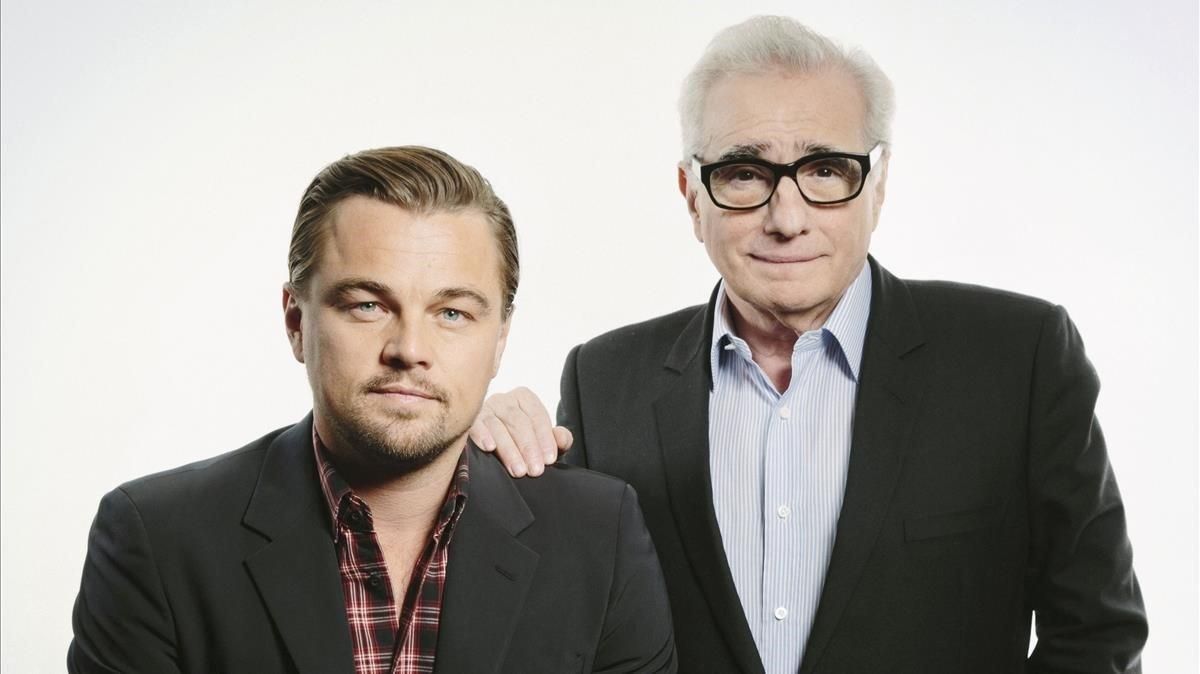 Leonardo DiCaprio y Martin Scorsese, en una foto promocional de la película ’El lobo de Wall Street’ (2013). Leonardo DiCaprio y Martin Scorsese, en una foto promocional de la película ’El lobo de Wall Street’ (2013).