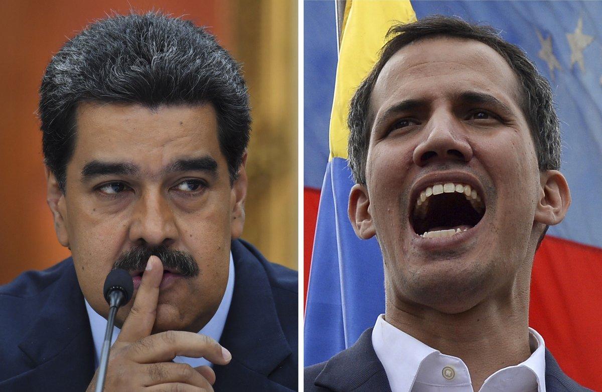 Nicolás Maduro y Juan Guaidó en la disputa por el poder en Venezuela. Foto AFP 