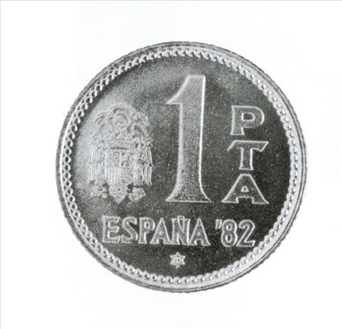 Una moneda de una peseta.