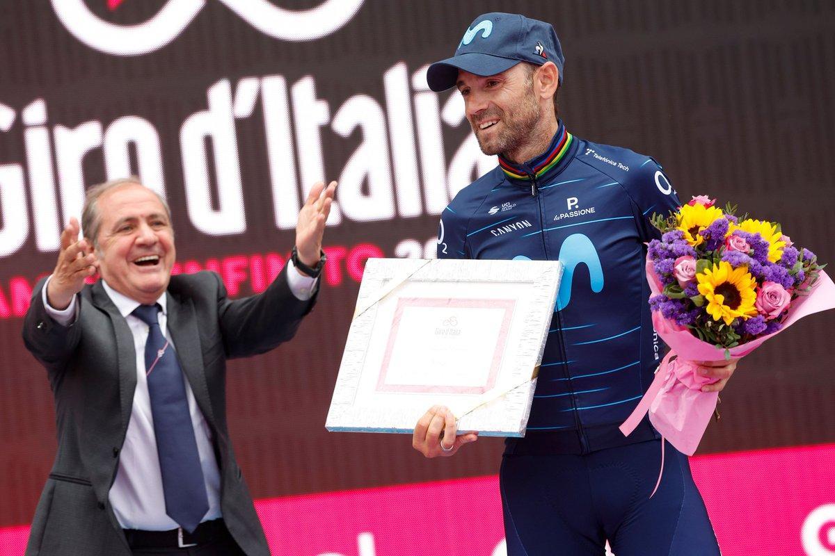 Alejandro Valverde, homenajeado por el Giro.