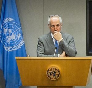Imagen del portavoz de la ONU, Stéphane Dujarric. EFE/EPA/JUSTIN LANE