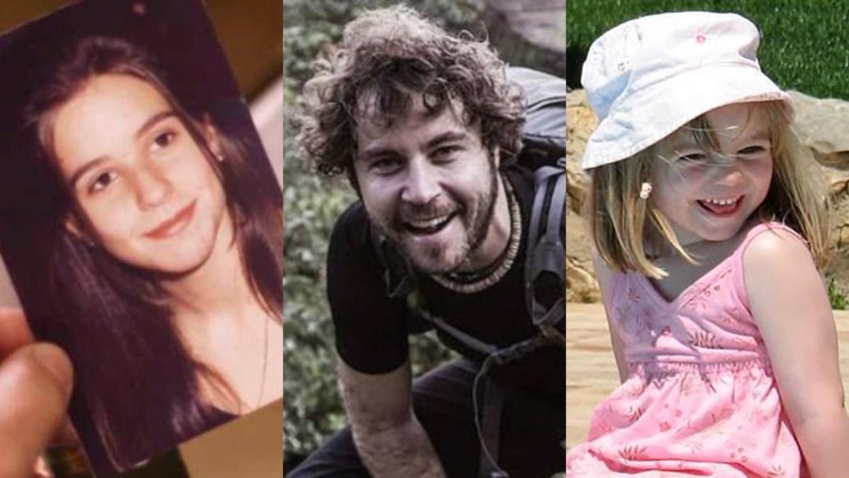 Los desaparecidos Cristina Bergua, Borja Lázaro y Madeleine McCann.
