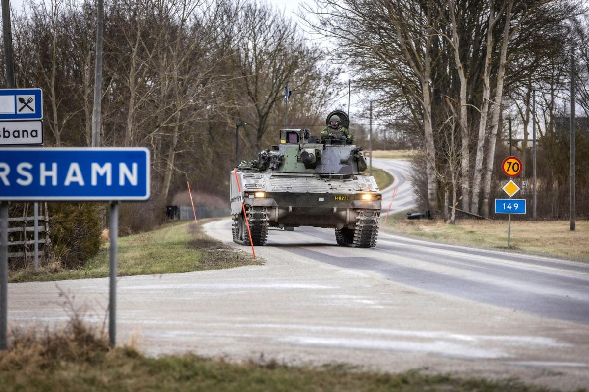 Un vehículo militar en Gotland. 