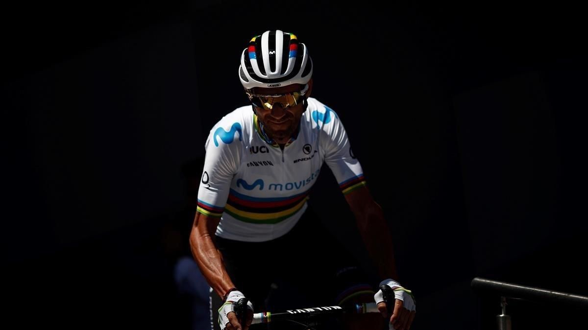 Alejandro Valverde, durante el Tour 2019. Alejandro Valverde, durante el Tour 2019.
