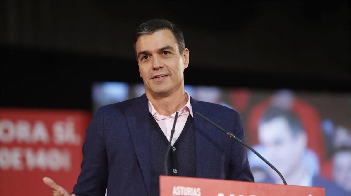 Pedro Sánchez, el pasado martes durante un mitin en Gijón. Pedro Sánchez, el pasado martes durante un mitin en Gijón.