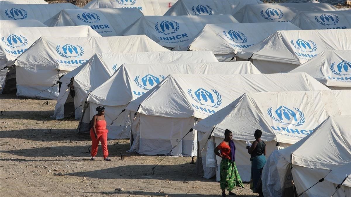 Vista parcial del nuevo campamento de refugiados en Lesbos. Vista parcial del nuevo campamento de refugiados en Lesbos.