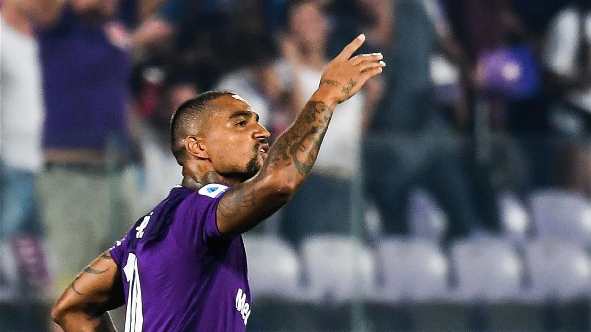 Boateng, con la camiseta de la Fiorentina. Boateng, con la camiseta de la Fiorentina.