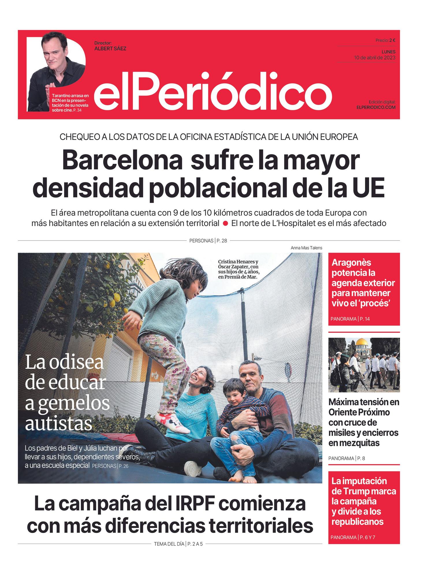 La Portada De El PeriÓdico Del 10 De Abril De 2023 0396