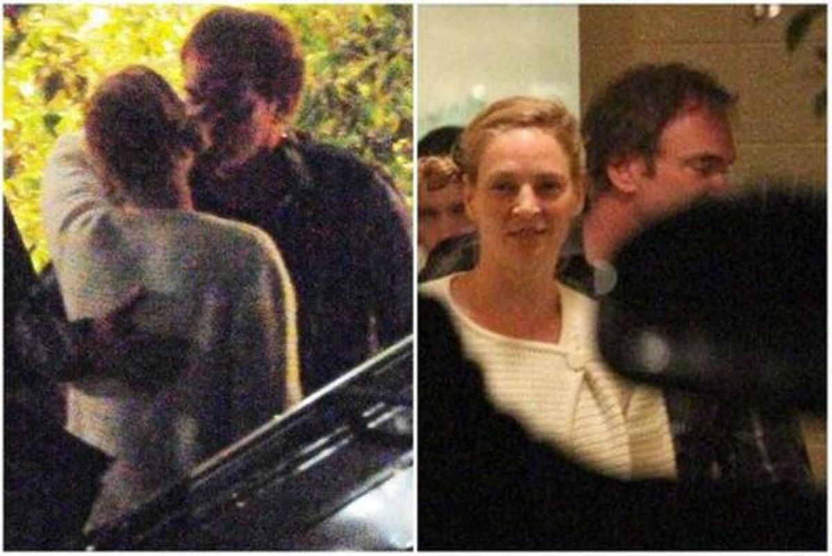 La foto de Uma Thurman y Quentin Tarantino besándose en Beverly Hills, el pasado día 17. La foto de Uma Thurman y Quentin Tarantino besándose en Beverly Hills, el pasado día 17.