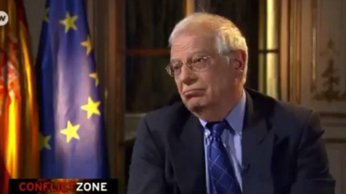Borrell, durante un momento de la entrevista en el programa ’Conflict Zone’ de la cadena DW News. Borrell, durante un momento de la entrevista en el programa ’Conflict Zone’ de la cadena DW News.