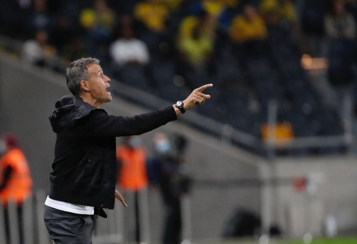 Luis Enrique da instrucciones a su jugadores en el Suecia-España. Luis Enrique da instrucciones a su jugadores en el Suecia-España.