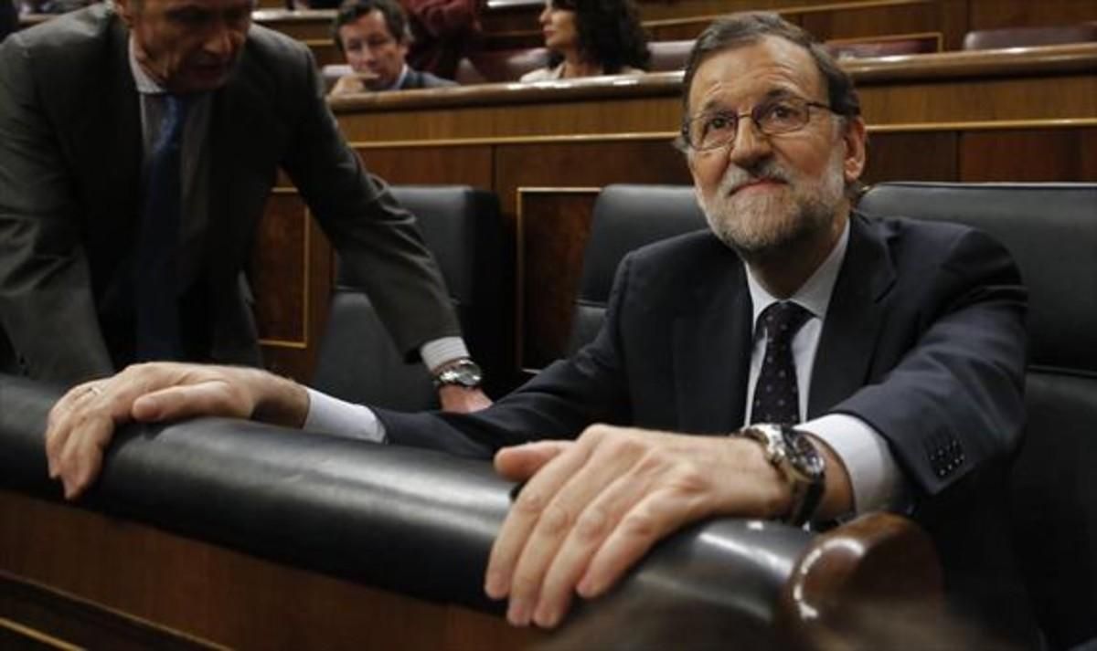 El presidente del Gobierno en funciones, Mariano Rajoy, en el Congreso de los Diputados. El presidente del Gobierno en funciones, Mariano Rajoy, en el Congreso de los Diputados.