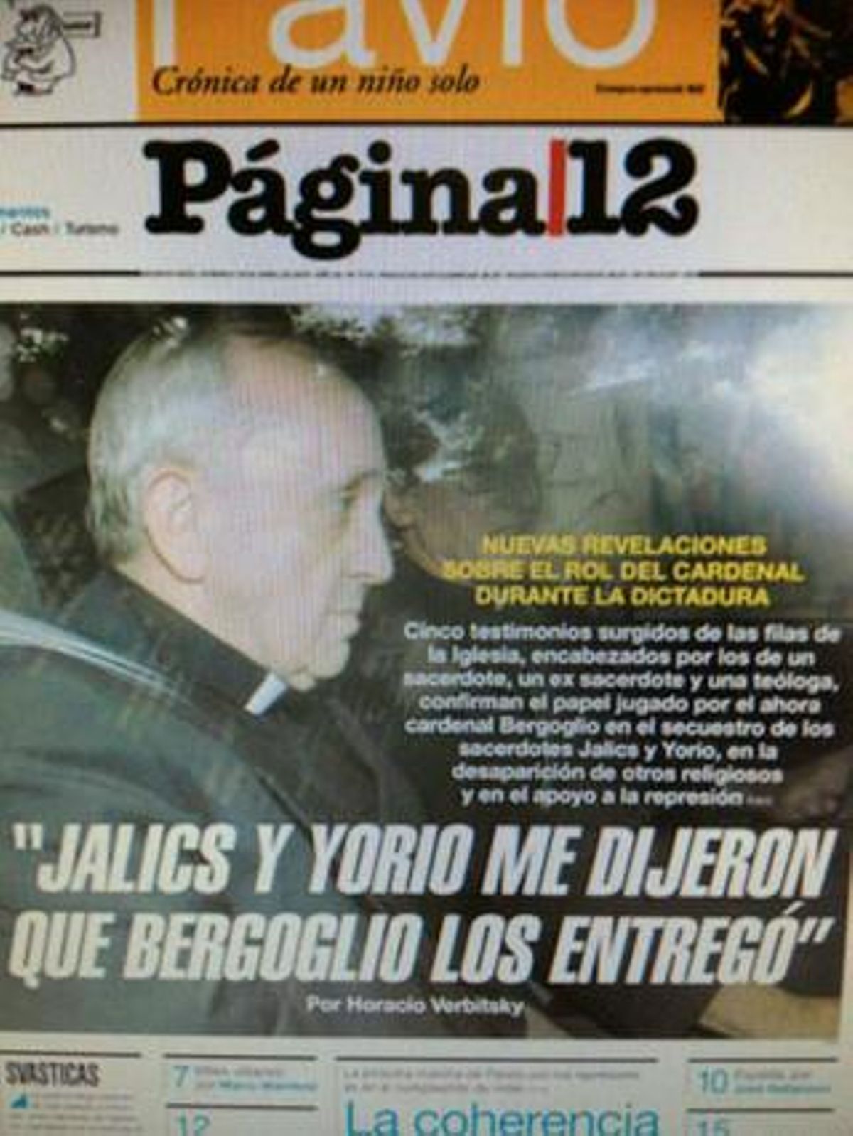 Críticas al nuevo Papa en un diario argentino. Críticas al nuevo Papa en un diario argentino.