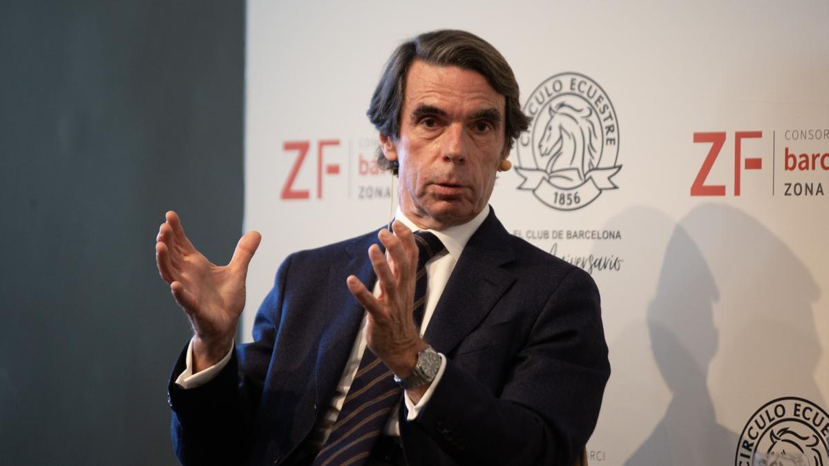 Aznar, en la conferencia del Círculo Ecuestre.
