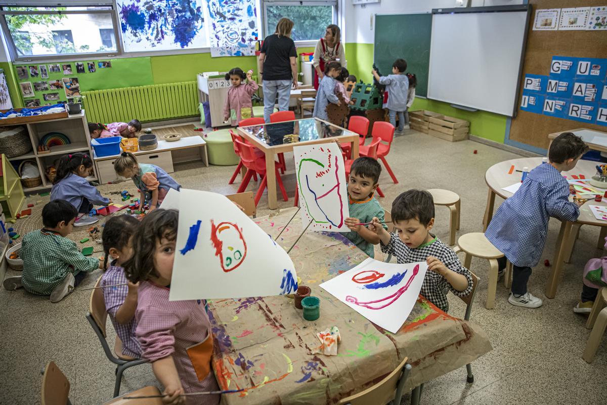 Un aula de Infantil 3 en la escuela pública Diputació de Barcelona.