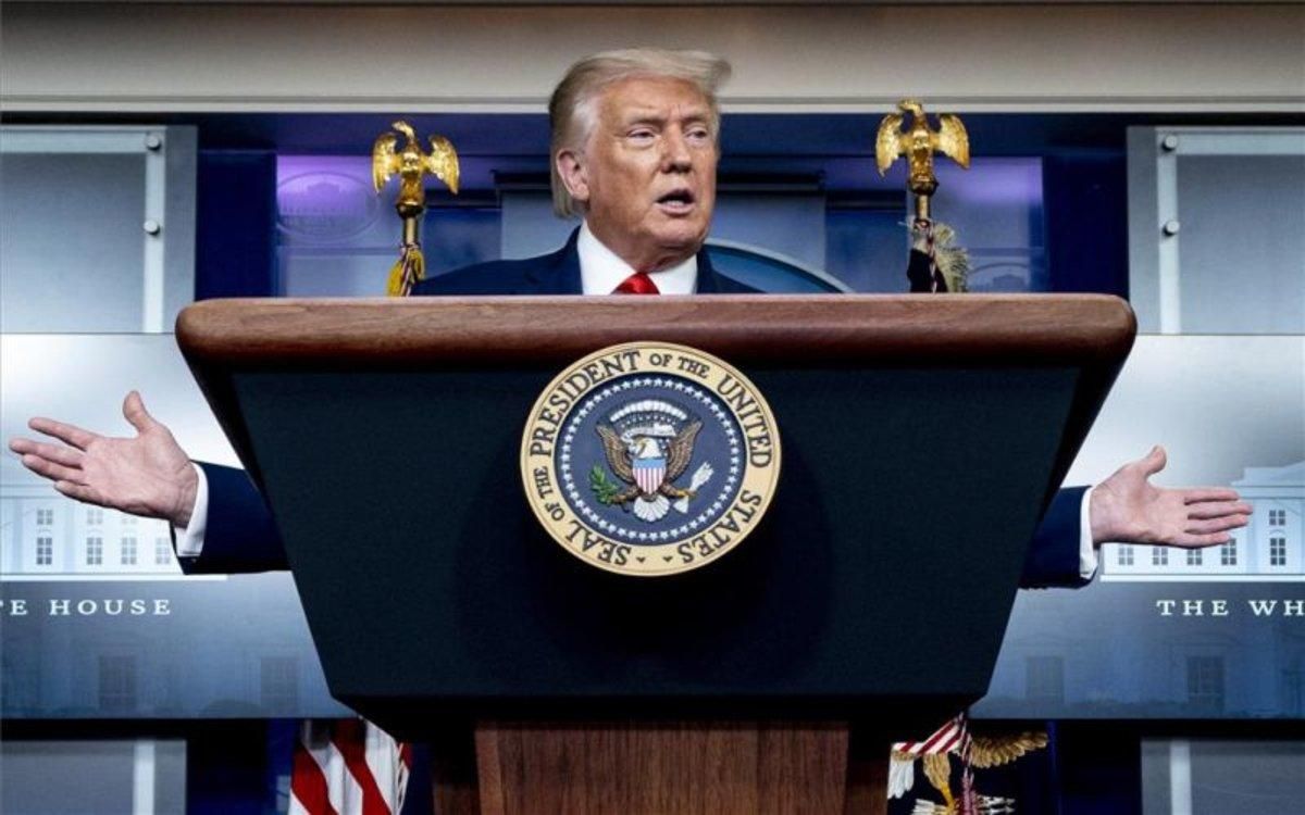 Donald Trump en una conferencia en la Casa Blanca. Donald Trump en una conferencia en la Casa Blanca.