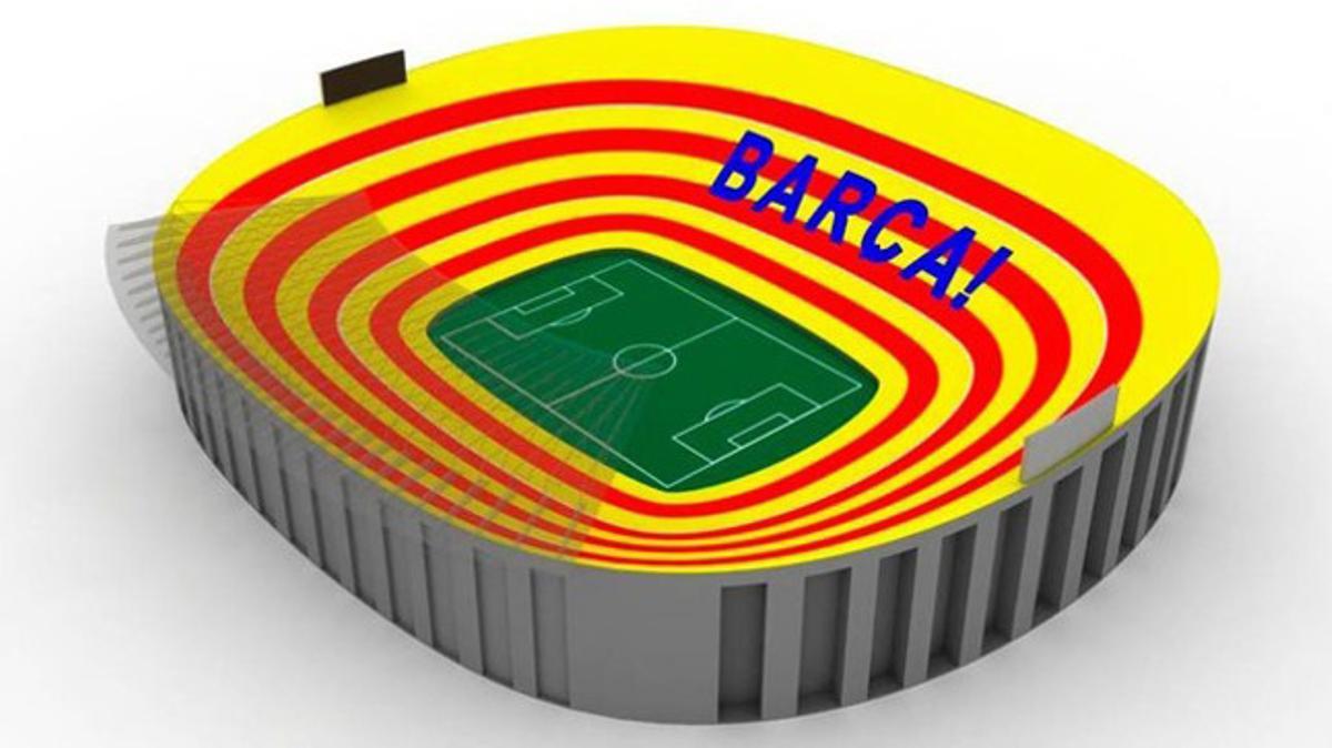 Imagen de cómo será el mosaico del Barça-Madrid.