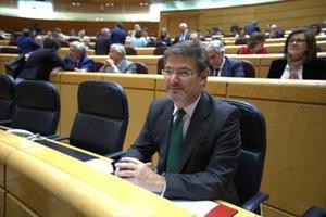 El ministro de Justicia, Rafael Catalá, el pasado martes en la sesión de control al Gobierno en el Senado.