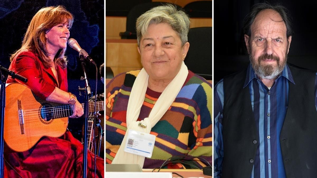 Maria del Mar Bonet, Manola Brunet y Josep Maria Pou, finalistas del Català de l’Any. Maria del Mar Bonet, Manola Brunet y Josep Maria Pou, finalistas del Català de l’Any.