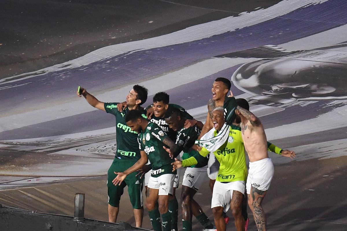 Los jugadores del Palmeiras celebran la conquista de la Libertadores