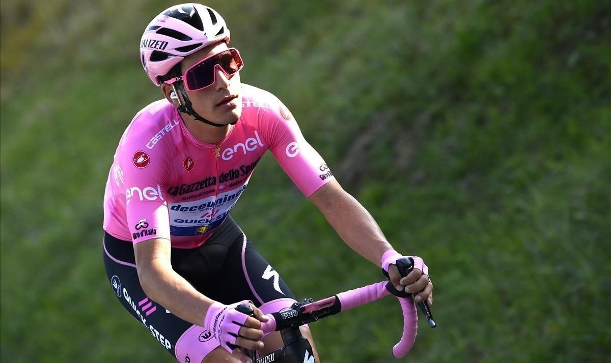 Joâo Almeida, durante la 17ª etapa del Giro. Joâo Almeida, durante la 17ª etapa del Giro.