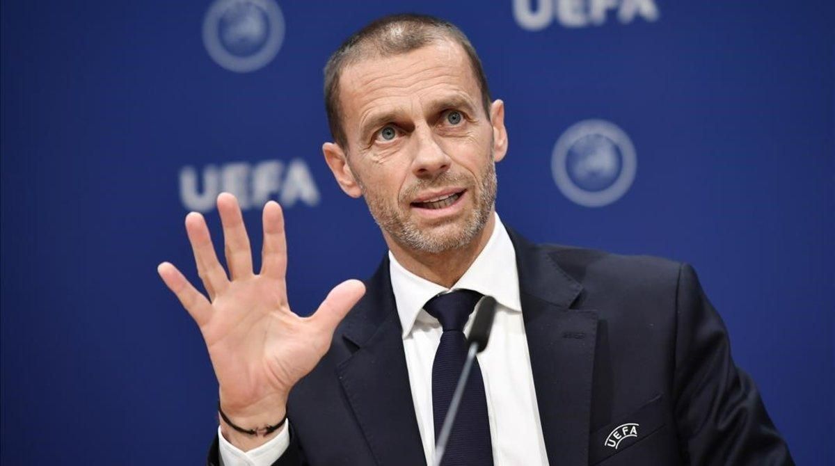Aleksander Ceferin, en un acto de la UEFA. Aleksander Ceferin, en un acto de la UEFA.